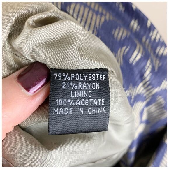 Aiden Mattox Blue and Taupe Floral Jacquard Cocktail Dress Sz 8 - Picture 10 of 12